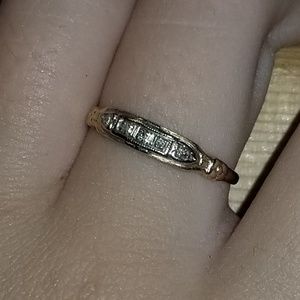 Antique 20's 14k W/Y Gold Wedding Ring